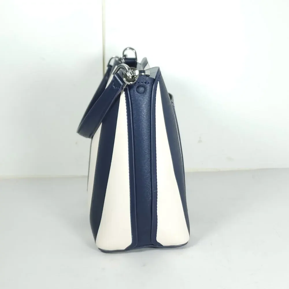 Kate Spade New York Darcy Pond Stripe Navy Blue Small Bucket Bag Handbag